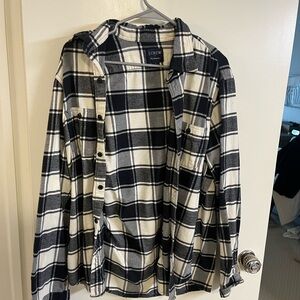 J.Crew Black and White Flannel Shirt